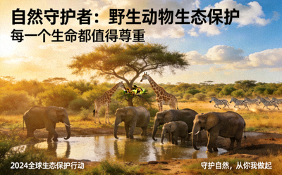 自然纪录片野生动物生态保护场景海报
